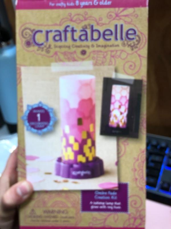 Photo 2 of Craftabelle – Ombre Fade Creation Kit – Lampshade Decorating Kit – 323pc LED Lamp Set with Fabric & Accessories – DIY Arts & Crafts for Kids Aged 8 Years +