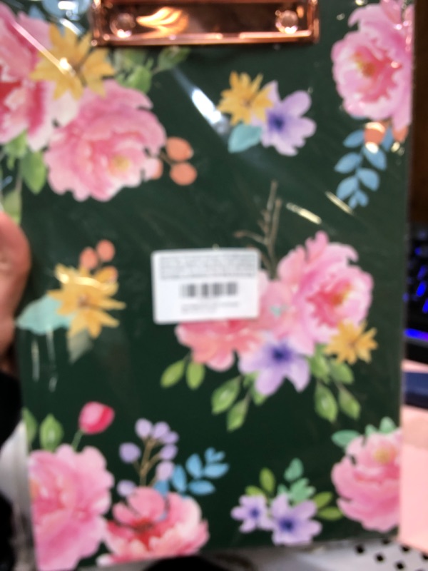 Photo 2 of Glitter Rose Floral Clipboard Folio with Lined Floral Notepad 13 X 9.25 Floral Fold-able Clipboard Office School Home Supply Style B