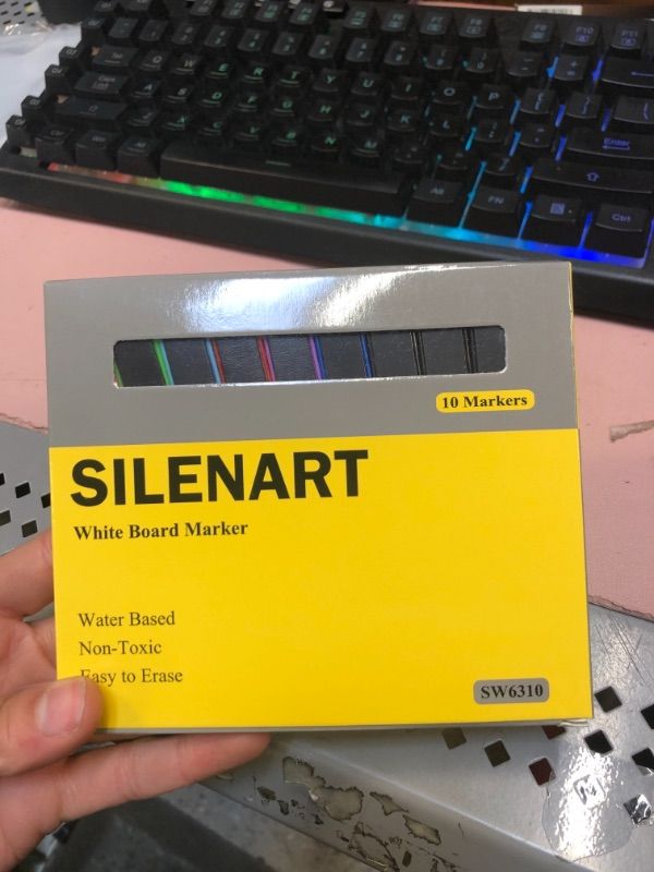 Photo 2 of Magnetic Dry Erase Markers Fine Tip, Small Whiteboard Markers for Kids, Fine Point, Low-Ordor, Dry Erase White Board Pens with Eraser, 10 Pack
