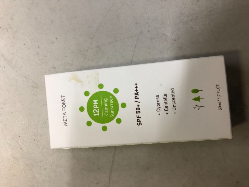 Photo 2 of [UNSCENTED] METAFORET 12PM Cypress Calming Sunscreen 50ml(1.69oz) - Soothing and Moisturizing with Aloe Vera Leaf, Mineral and Chemical Blended, No White Cast - SPF50+ / PA+++