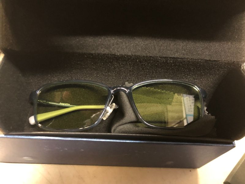 Photo 2 of Amprofilm Blue Light Blocking Glasses for Computer Use [High Screen Protection] [Block 67% of Harmful Blue Light]- Amber Tinted Gaming Glasses-Anti Eyestrain & Reduce Headache - Ultra Lightweight