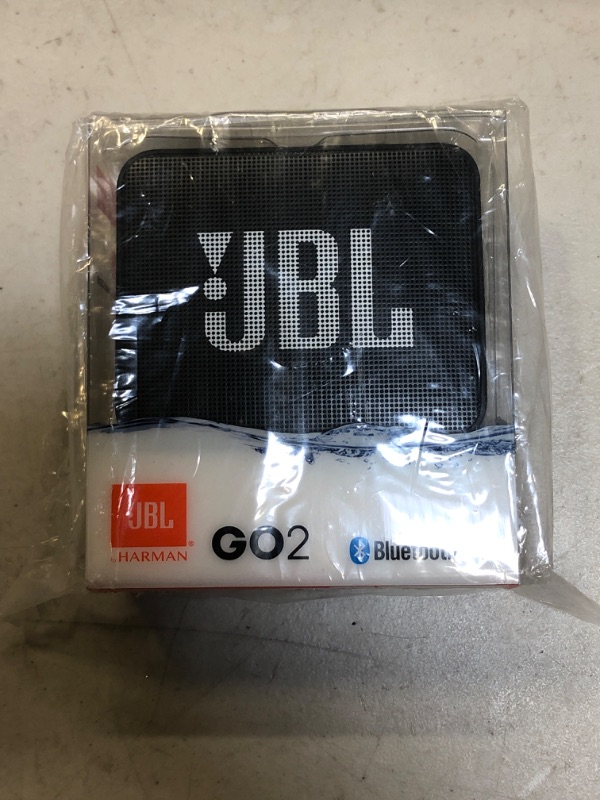 Photo 2 of JBL GO2 - Waterproof Ultra-Portable Bluetooth Speaker - Black & Go 3: Portable Speaker with Bluetooth, Builtin Battery, Waterproof and Dustproof Feature Blue JBLGO3BLUAM Black Speaker + Portable Speaker