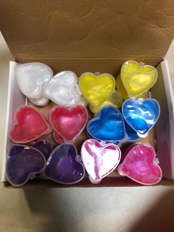 Photo 3 of Anditoy 24 Pack Valentines Day Slime Hearts for Kids School Class Classroom Valentines Day Cards Gifts Prizes Party Favors