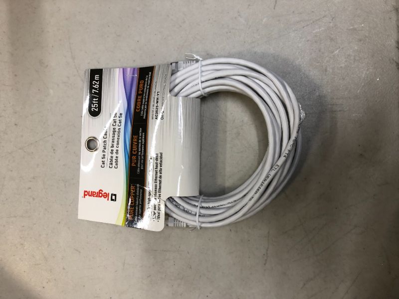 Photo 2 of On-Q 25 ft Cat 5e Patch Cable, White