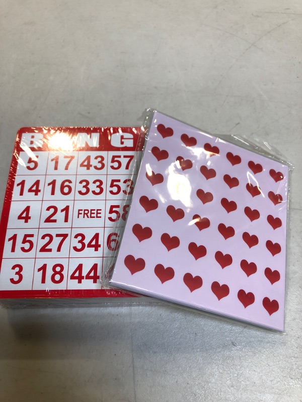 Photo 4 of Yuanhe Bingo Game Set with 100 Bingo Cards, 36 Bingo Stickers for Large Groups, Family Parties Bingo Cards+stickers