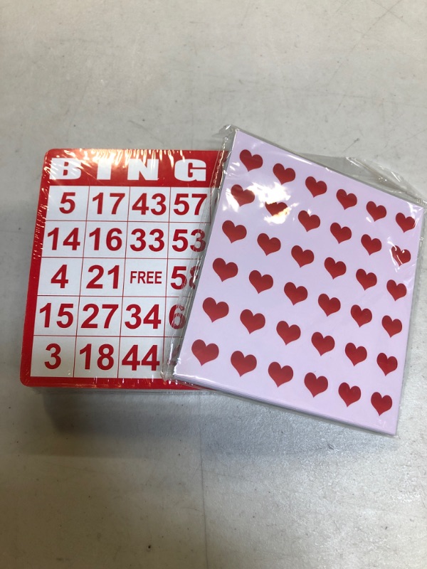 Photo 3 of Yuanhe Bingo Game Set with 100 Bingo Cards, 36 Bingo Stickers for Large Groups, Family Parties Bingo Cards+stickers