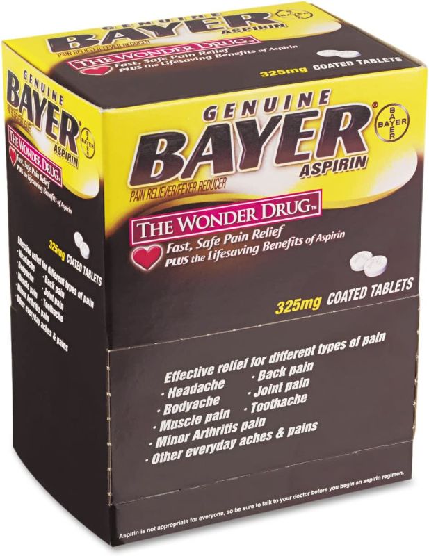 View 1 of Bayer BXBG50 Aspirin Tablets, Two-Pack, 50 Packs/Box