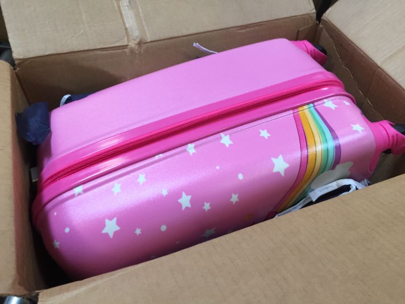 Photo 2 of emissary Kids Luggage With Wheels For Girls - 18” Unicorn Kids Suitcase With 14” Backpack - Kids Suitcases For Girls - Hard-Sided Rolling Kids Suitcase - Kids Carry On Luggage With Wheels