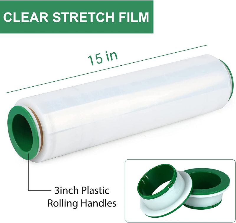 Photo 1 of Akudy Stretch Film 18"X1000 Feet, 80 Gauge,Clear Stretch Wrap for Moving/Pallet Stretch Film with Tension Control Handle