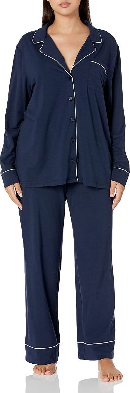 Photo 1 of Amazon Essentials Women's Cotton Modal Long-Sleeve Shirt and Full-Length Bottom Pajama Set (Available in Plus Size) Size XXL