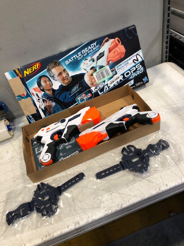 Photo 2 of AlphaPoint Nerf Laser Ops Pro Toy Blasters - Includes 2 Blasters & 2 Armbands - Light & Sound FX - Health & Ammo Indicators - for Kids, Teens & Adults

