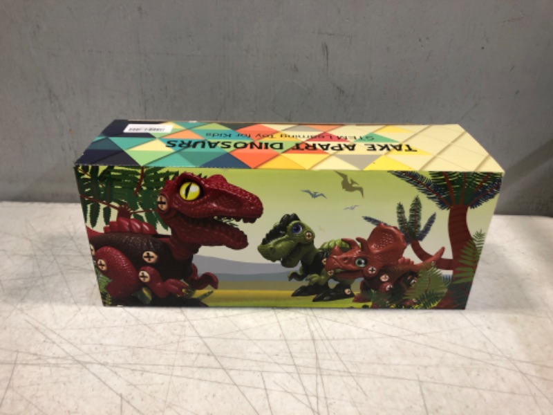 Photo 2 of 3 Pcs Take Apart Dinosaur Toys for 3 4 5 6 7 Year Old Boys Birthday Gifts with Dinosaur Eggs, Kids STEM Toys Dinosaur Toys for Kids 3-5 5-7 with Electric Drill