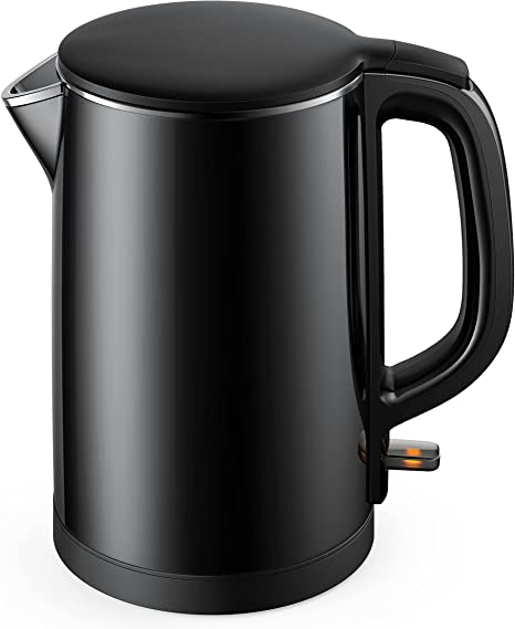 Photo 1 of Electric Kettle, Double Wall 100% Stainless Steel Cool Touch Tea Kettle with 1500W Fast Boiling Heater, Auto Shut-Off & Boil Dry Protection, BPA-Free, Black