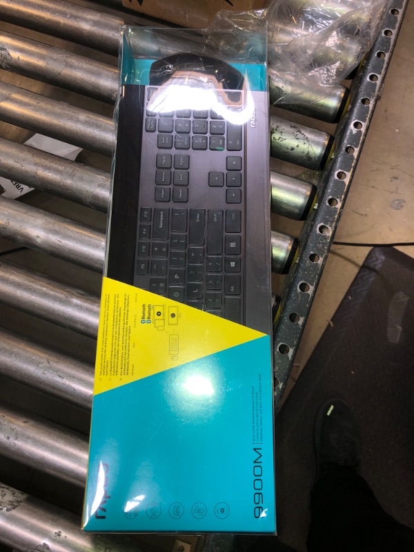 Photo 2 of RAPOO 9900M Multi Device(Bluetooth 3.0/4.0/2.4G) Wireless Keyboard and Laser Mouse Combo, Easy-Connect Up to 4 Devices, Blade Extremely Thin Keyboard and High-Precision Sensor Multi-Functional Mouse