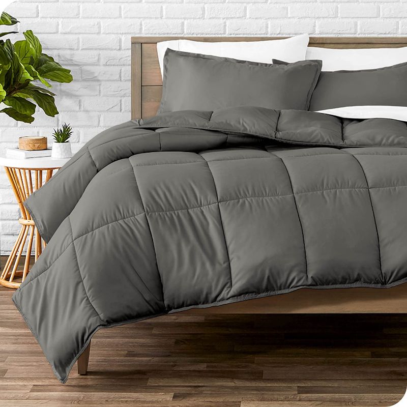 Photo 1 of Bare Home Comforter Set - Oversized Queen Size - Ultra-Soft - Goose Down Alternative - Premium 1800 Series - All Season Warmth (Oversized Queen, Grey)
