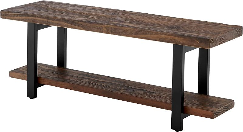 Photo 1 of Alaterre Furniture Alaterre Sonoma Reclaimed Wood Bench with Open Shelf, Natural, Brown -
