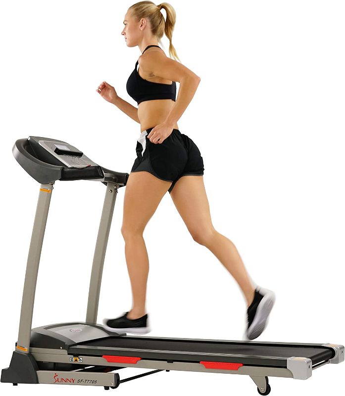 Photo 1 of Sunny Health & Fitness Portable Treadmill with Auto Incline, LCD, Smart APP and Shock Absorber - SF-T7705
