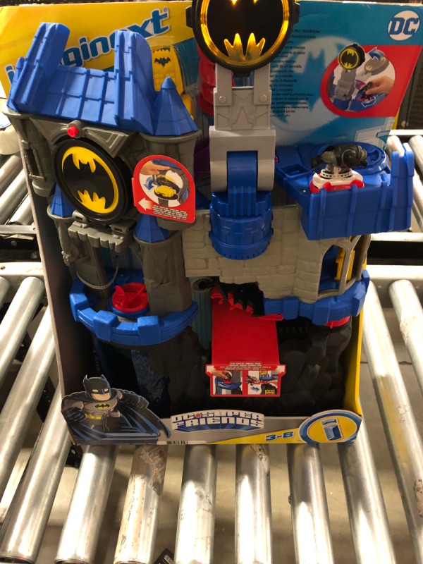 Photo 3 of Imaginext DC Super Friends Batman Toy, Wayne Manor Batcave Playset with Batman Figure Batcyle and Accessories