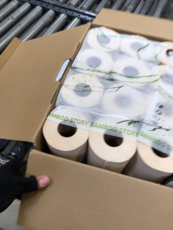 Photo 3 of Bamboo Story 100% Unbleached Premium Bamboo Toilet Paper 3 PLY - Chemical Free, Plastic Free, Eco Friendly, Biodegradable, Sustainable Toilet Tissue - 24 Rolls & 250 Sheets Per Roll - Septic Safe