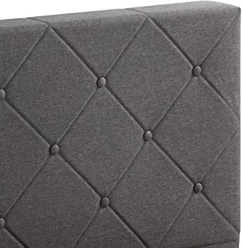 Photo 2 of ZINUS Shalini Upholstered Platform Bed Frame / Mattress Foundation / Wood Slat Support / No Box Spring Needed / Easy Assembly, Dark Grey, King
