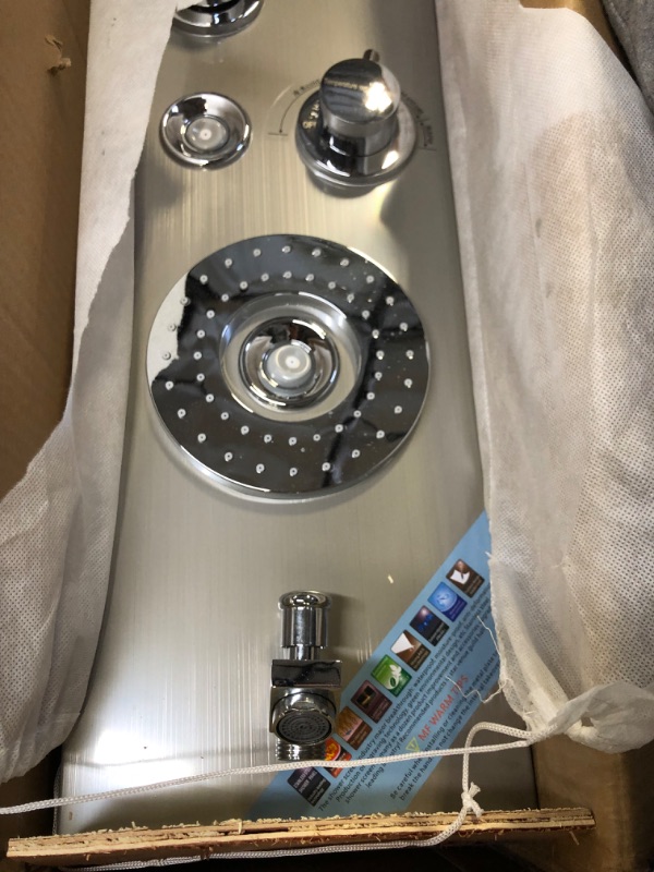 Photo 1 of AlenArt Shower Panel Tower System LED Multi-Function Shower Panel with Rainfall Waterfall Massage Jets Stainless Steel Tub Spout Hand Shower,Brushed Nickel - LIKE NEW 
