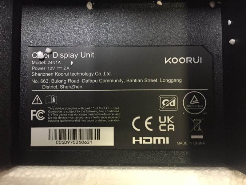 Photo 5 of KOORUI 24 Inch Computer Monitor Full HD 1920 x 1080p VA Display 75Hz 3000:1 Contrast Ratio with HDMI, VGA, Frameless, 75 x 75 mm VESA Mountable, Ergonomic Tilt, Black