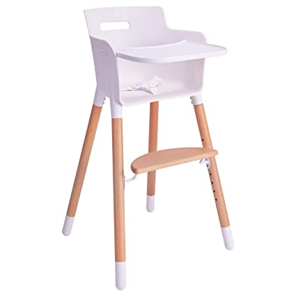 Photo 1 of Baby High Chair, Wooden High Chair with Removable Tray and Adjustable Legs for Baby/Infants/Toddlers
