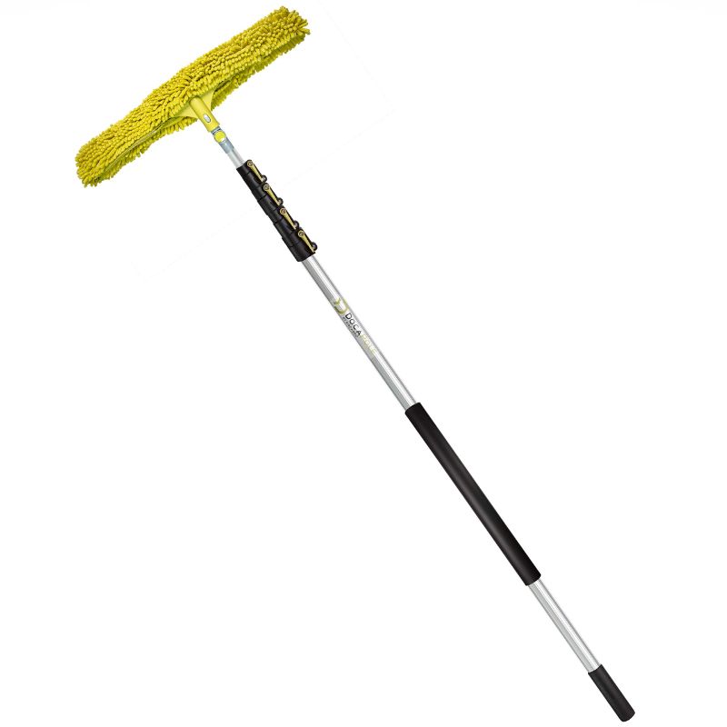 Photo 2 of DocaPole 6-24 Foot Extension Pole (30 Ft Reach) + 24” Chenille Microfiber Window Scrubber for Washing and Cleaning Large Windows and Glass Surfaces