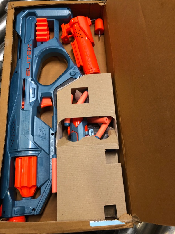 Photo 3 of NERF Elite 2.0 Eaglepoint RD-8 Blaster -- 8-Dart Drum, Detachable Scope and Barrel, 16 Official Elite Darts, Bolt Action Frustration-Free Packaging