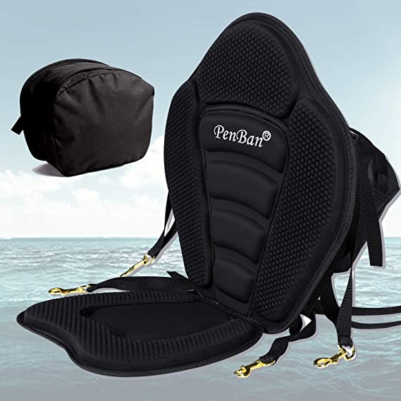 Photo 1 of penban Universal Deluxe Padded Kayak Seat Fishing Boat Seat with Storage Bag,Detachable Universal Paddle Board Seat,Adjustable Kayak Seats,Fitting for Kayak,sup and Canoe etc