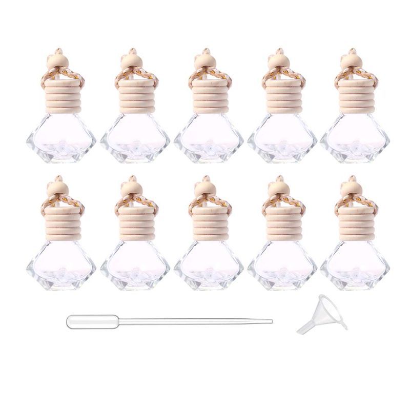 Photo 1 of 10 Pcs Car Air Freshener Perfume Bottle Aromatherapy Fragrance Essential Oil Diffuser Hanging Perfume Pendant Auto Ornaments Decor Accessories
