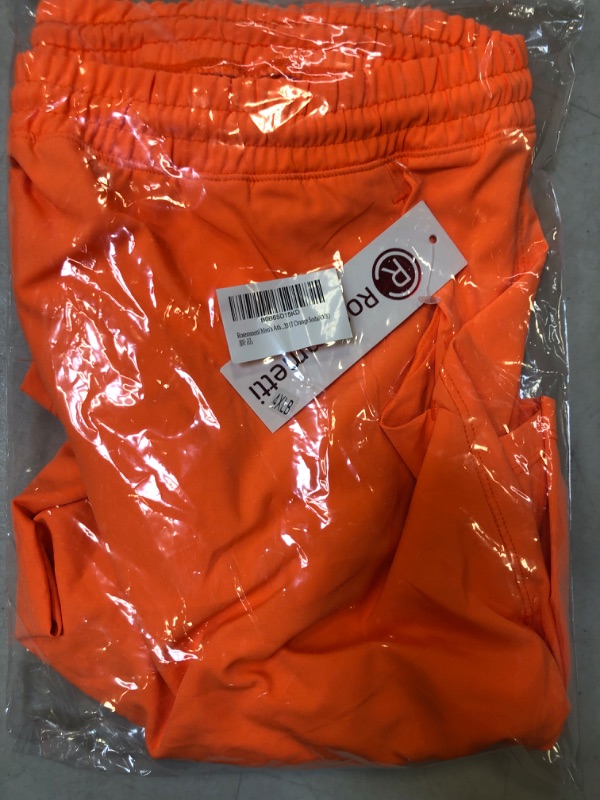 Photo 1 of Size 4XL---Rosemmetti  7 inch Men's Athletic Shorts Big and Tall Dry Fit Running Sports Gym Workout Shorts with Zipper Pockets Big & Tall 4X Orange Soda07