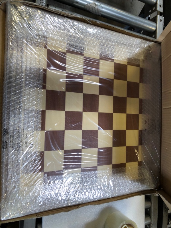 Photo 2 of GSE Professional Tournament Chess Board Only, Sapele & Maple Inlaid Chessboard - Chess Rules, Portable Chess Board for Beginners, Kids, Adults (Extra Large 21" x 21"/ Square:2.25" Brown)
