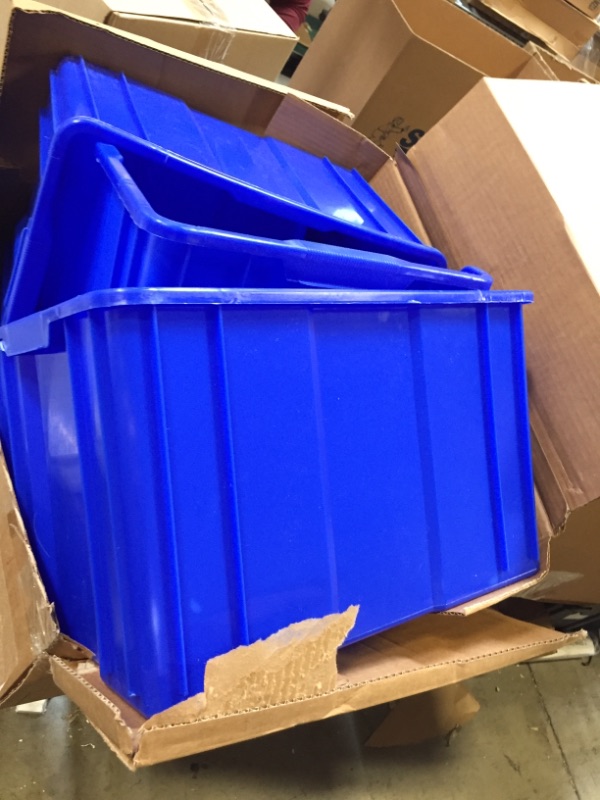 Photo 2 of 3 blue bins plastic
