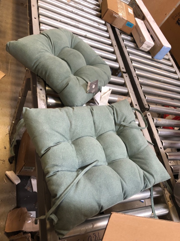Photo 2 of Gripper Non-Slip 15" x 15" Venus Tufted Universal Chair Cushions, Set of 2

