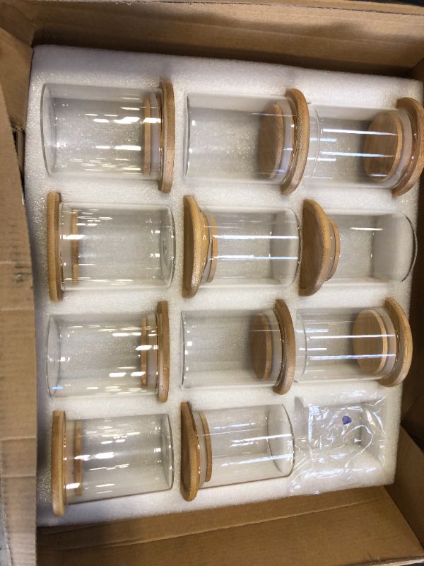 Photo 1 of 11 Pack Small Glass Jar with Wood Lid Set 