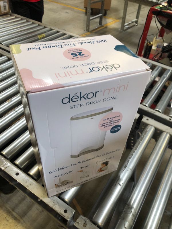 Photo 3 of Dekor Mini Hands-Free Diaper Pail | White | Easiest to Use | Just Step – Drop – Done | Doesn’t Absorb Odors | 20 Second Bag Change | Most Economical Refill System