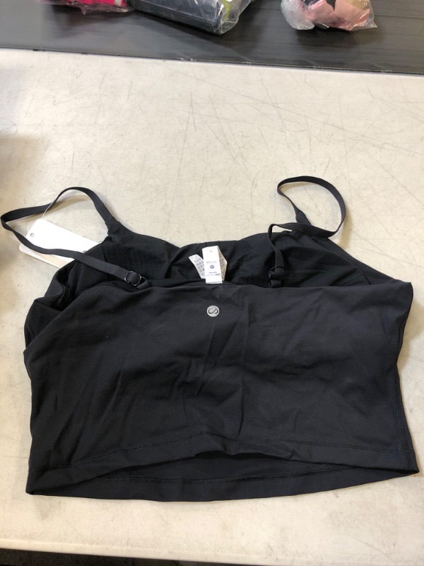 Photo 3 of CRZ YOGA Women's Longline Yoga Bra Adjustable Straps Wirefree Padded Sports Bra Camisole Crop Tank Tops - XL - BLACK - STOCK PHOTO IS JUST AN EXAMPLE/SIMILAR TO ITEM SOLD IT'S NOT THE EXACT SAME - HAS STAIN