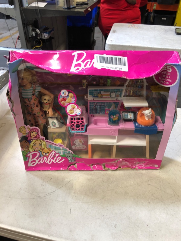 Photo 2 of Barbie Doll (11.5-in Blonde) and Pet Boutique Playset with 4 Pets, Color-Change Grooming Feature and Accessories, Great Gift for 3 to 7 Year Olds