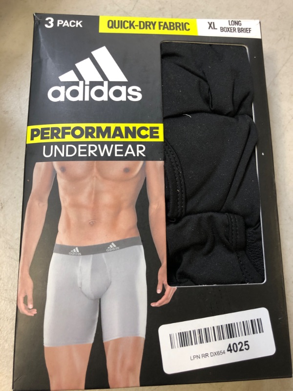 Photo 2 of adidas Men's Performance Long Boxer Brief Underwear (3-Pack) X-Large Black/Light Onix Grey
