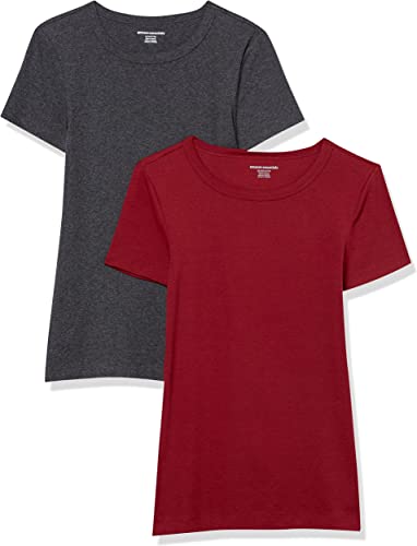 Photo 1 of Amazon Essentials Women's Slim-Fit Short-Sleeve Crewneck T-Shirt, Pack of 2 - MEDIUM
