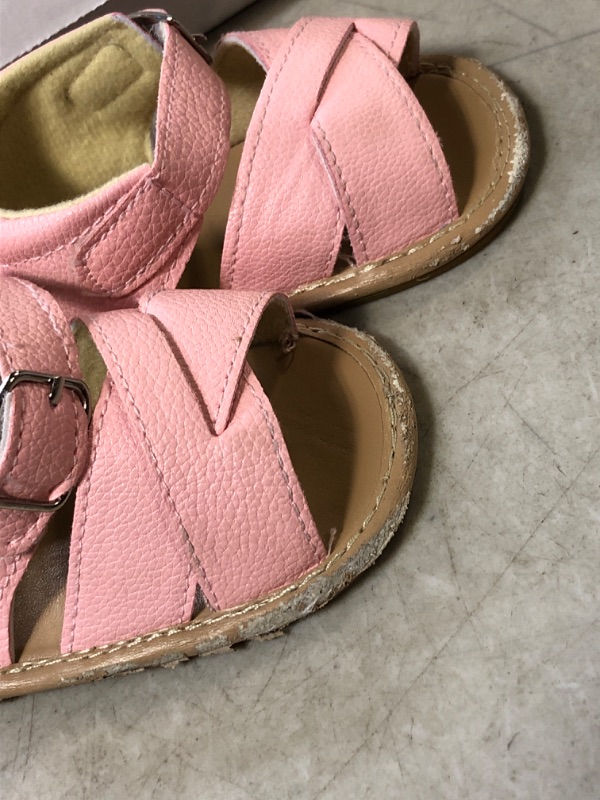 Photo 3 of Isbasic Infant Baby Boys Girls Summer Beach Sandals Breathable Athletic Anti-slip Soft Sole Newborn First Walker Crib Shoes 3-6 Months Infant I/Pink -  DAMAGE : SHOWN IN PICTURE 