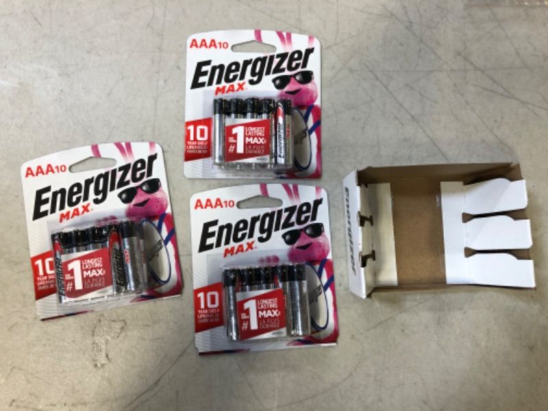 Photo 1 of Energizer Max AAA Batteries (10-Count) Triple A Battery 30 Count (Pack of 3)