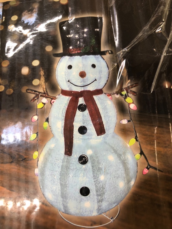 Photo 1 of 4 FT Lighted Snowman Outdoor Christmas Decorations, with120 LED Lights Built-in for Holiday/Christmas/Party/Yard/Garden 