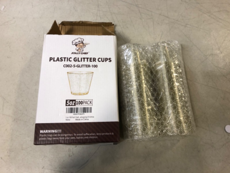 Photo 2 of 5 oz Pack Small Glitter Disposable Cups, Glitter Plastic Cups