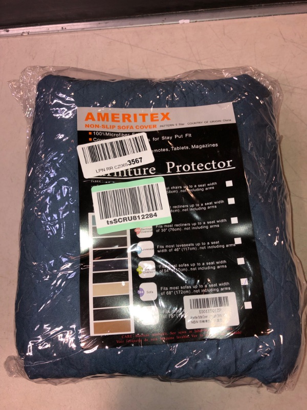 Photo 1 of Ameritex Couch Sofa Slipcover 100% Waterproof Nonslip Quilted Furniture Protector Slipcover for Dogs, Children, Pets Sofa Slipcover Machine Washable (Blue, 68") Blue 68"