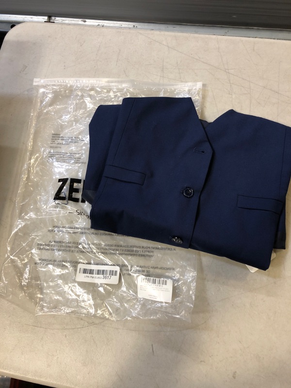 Photo 2 of ZEROYAA Men's Hipster Urban Design 3 Pockets Business Formal Dress Vest for Suit Tuxedo Zlsv16-navy Large / VEST ONLY 