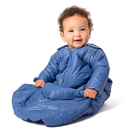 Photo 1 of Baby Deedee Sleep Nest Travel Quilted Baby Sleeping Bag Sack with Sleeves, Gray Skies, Large (18-36 Months)
