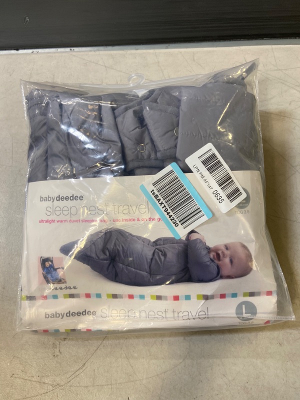 Photo 2 of Baby Deedee Sleep Nest Travel Quilted Baby Sleeping Bag Sack with Sleeves, Gray Skies, Large (18-36 Months)
