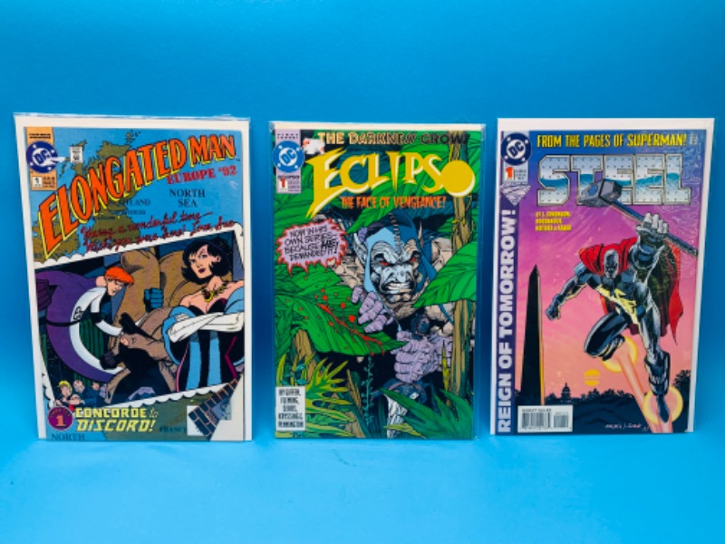 Photo 1 of 015011… 3 comics all number #1’s in plastic sleeves 